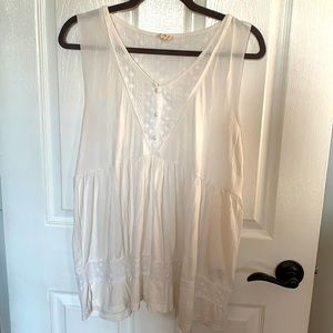 POL eyelet detail babydoll tank